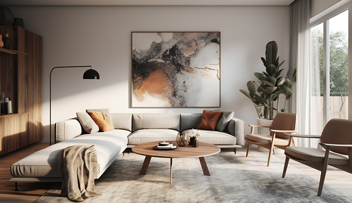 Modern laminated round table - CenturyPly