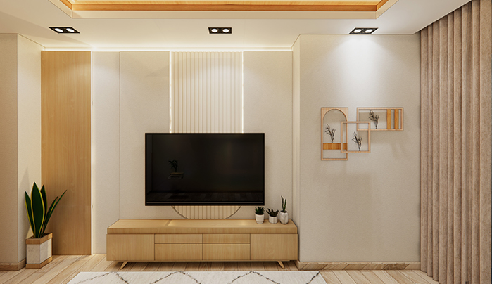 Stylish plywood TV unit- CenturyPly