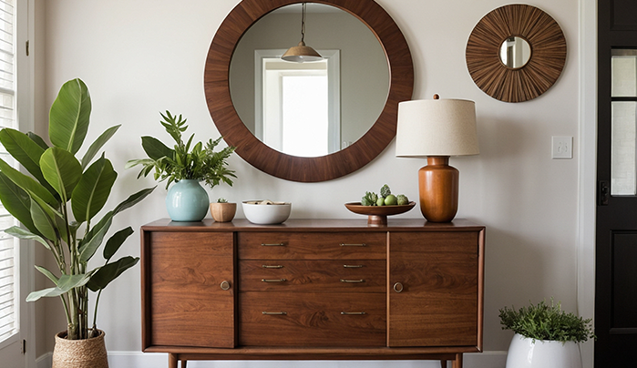Decorative mirror enhancing hall interior design- CenturyPly
