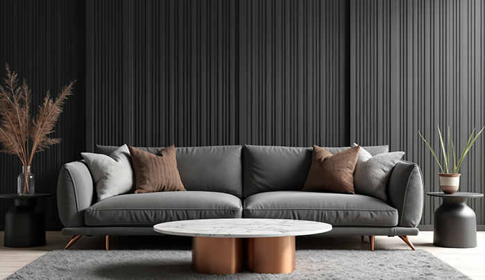 Pure Black Louvres for Walls - Stylish Louvers Design Ideas