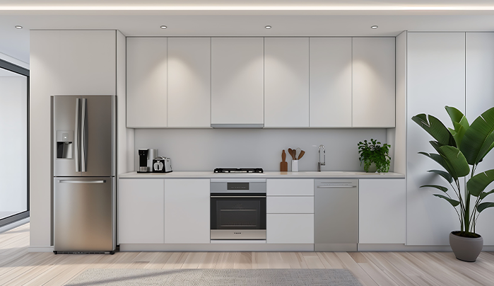 Elegant White Cabinets - Plywood Kitchen Cabinets